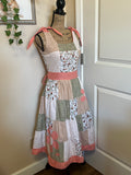 Orange & Green Patchwork Dress-size small