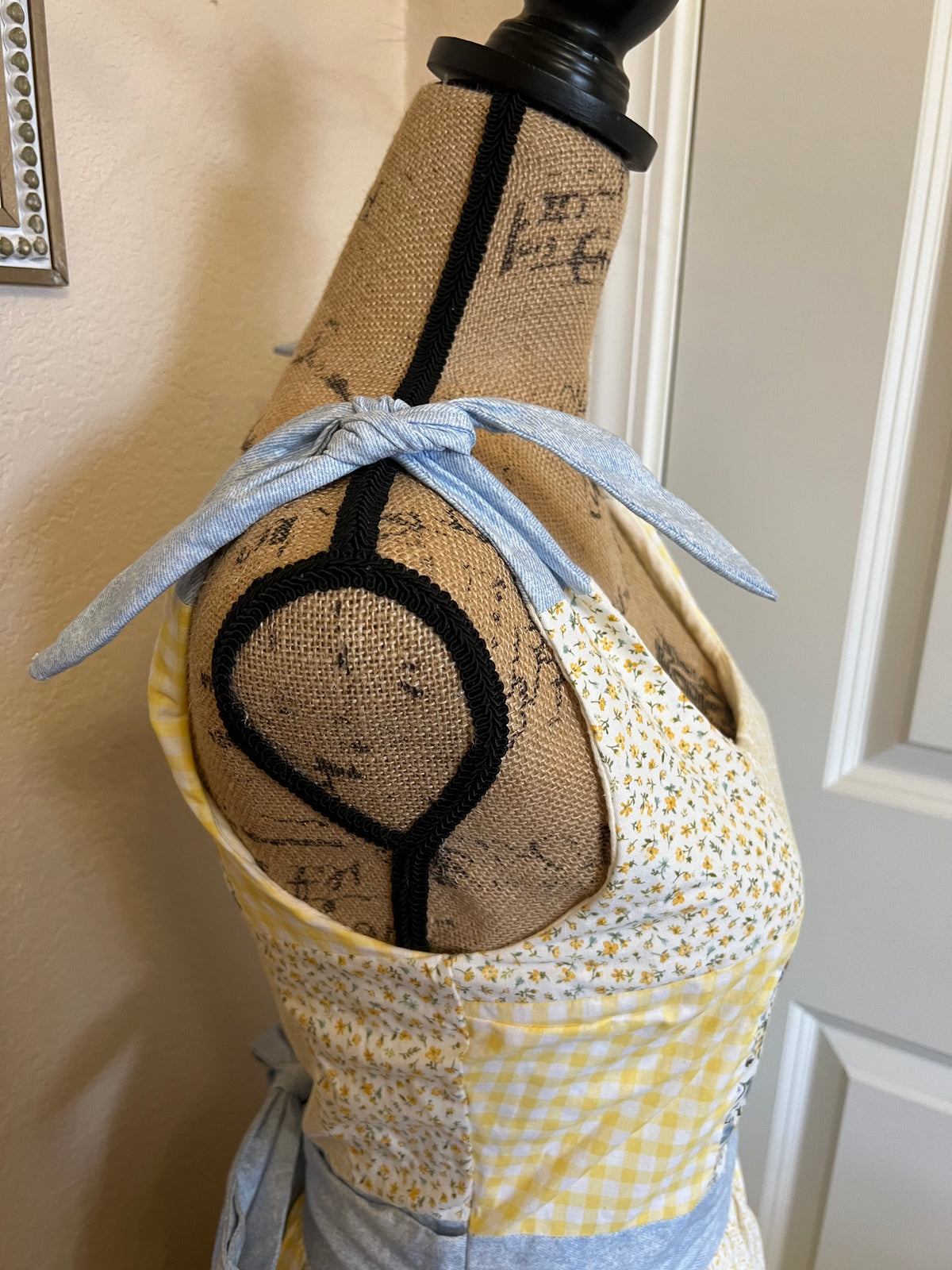 Yellow & Blue Patchwork dress - size small
