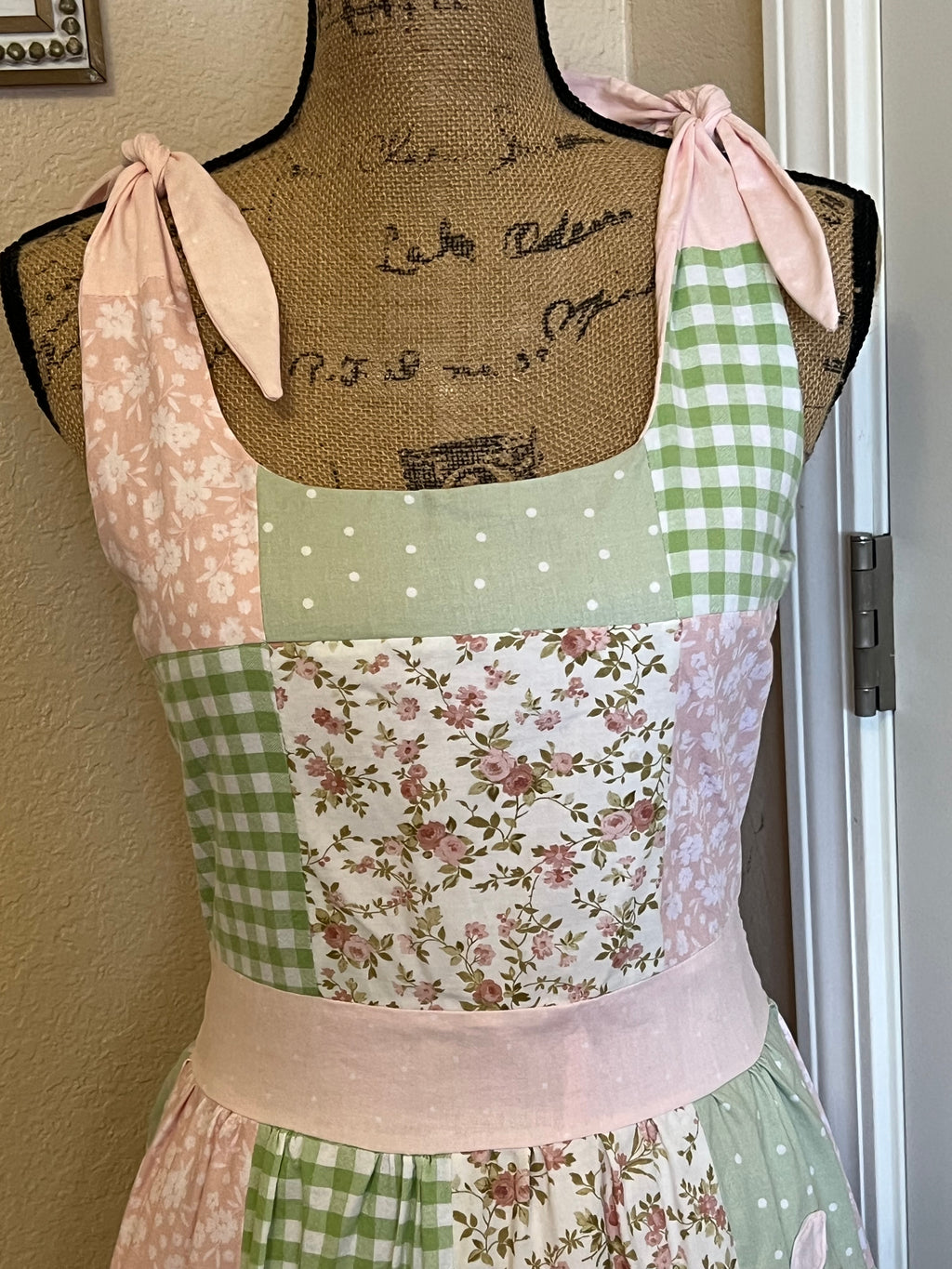 Pink & Green Patchwork dress - size small