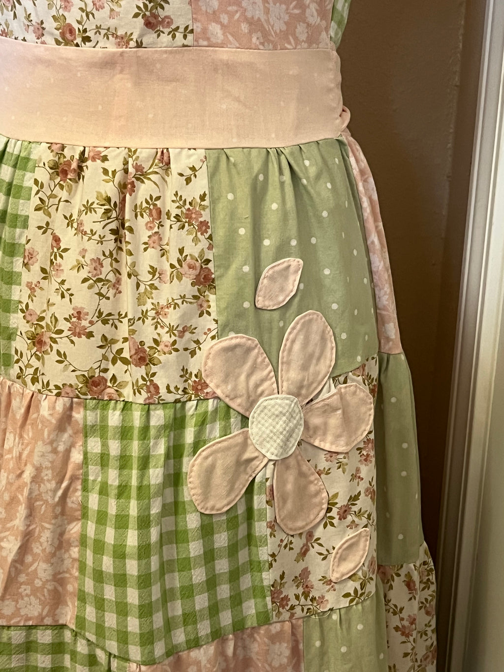 Pink & Green Patchwork dress - size small